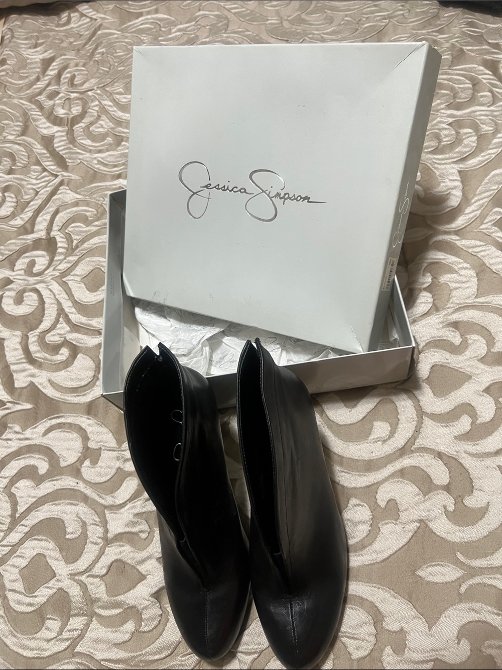 Jessica Simpson Black Pointed Toe Ankle Booties